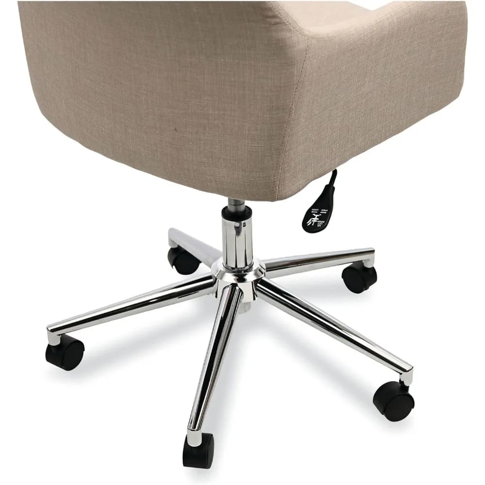 Heavy-Duty Mid-Century Task Chair | Supports 275 Lb | Adjustable Cream Seat & Backchair - Thumbnail 6