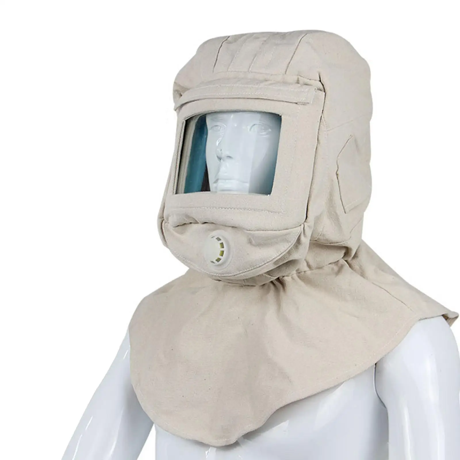 Sandblasting Hood | Dustproof & Breathable Canvas | Full Neck Protector Shawl Cap - Thumbnail 3