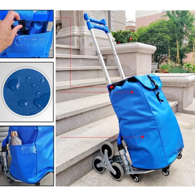 All-Terrain Folding Cart | Heavy-Duty Stair Climbing Trolley | Portable Shopping & Travel - Thumbnail 3