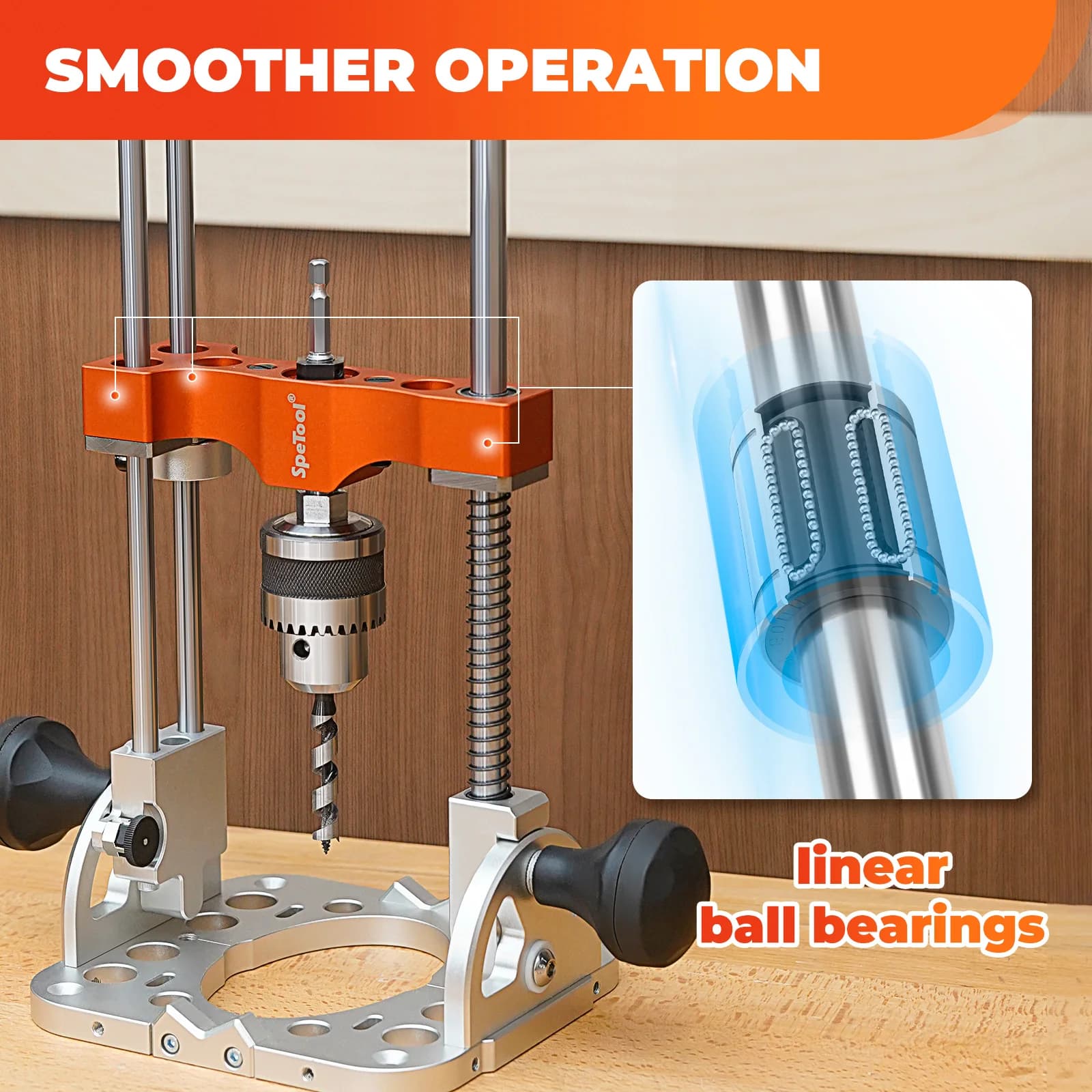 Portable Drill Guide | 0.05mm Precision | 0-60° Multi-Angle Adjustable | Heavy-Duty Aluminum Base - Thumbnail 3