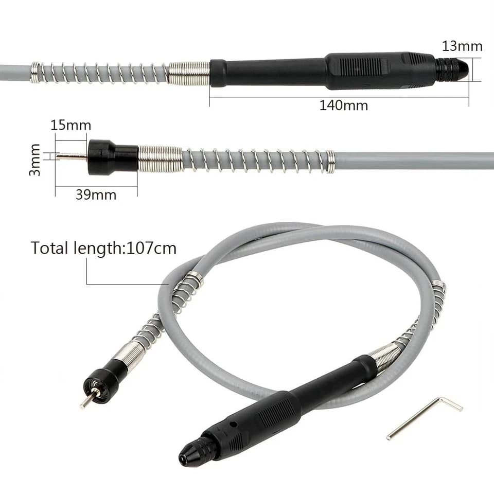 Shaft with Shaft Coupling | For Rotary Tools | 0.3-3.2mm Chuck - Thumbnail 5