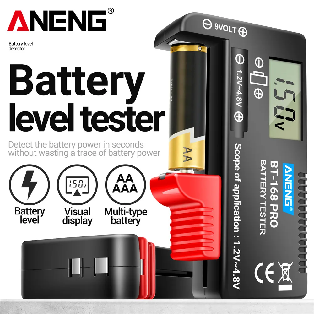 Battery Tester | Universal 9V, AA, AAA & Button Cell Analyzer | Capacity & Load Diagnostics - Thumbnail 2