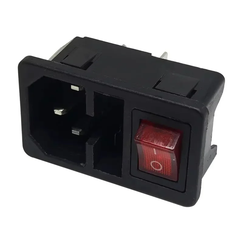 Rocker Switch with Red LED Indicator | 10A Fuse Protection | AC Power Socket Connector - Thumbnail 5