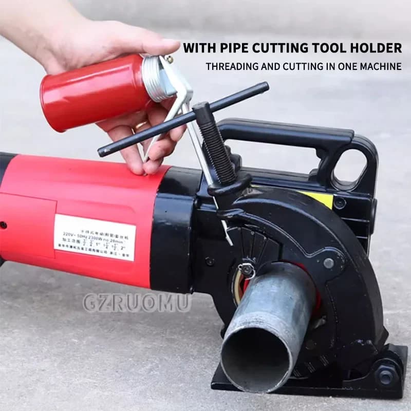 Hand-Held Pipe Threader | 2300W Heavy-Duty Power | Portable Galvanized Pipe Threading Tool - Thumbnail 2