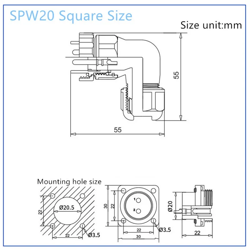 Industrial-Grade IP68 Waterproof Connector | 1-14 Pin Right Angle Plug | Dustproof & Quick-Connect - Thumbnail 3