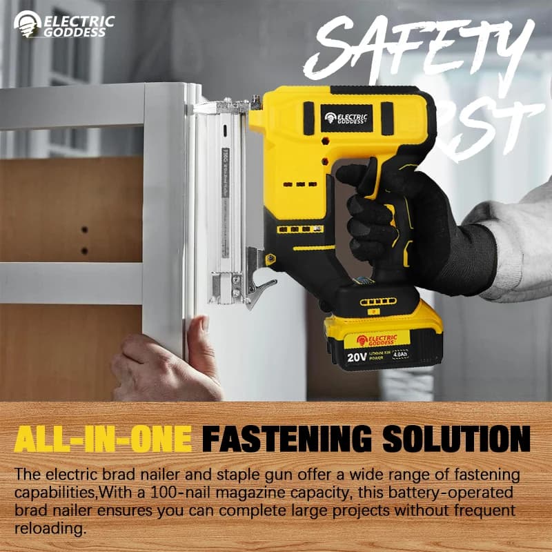 Brushless Electric Nail Gun | 10-30mm Depth Adjustment | Compatible with DeWalt 20V Battery - Thumbnail 5