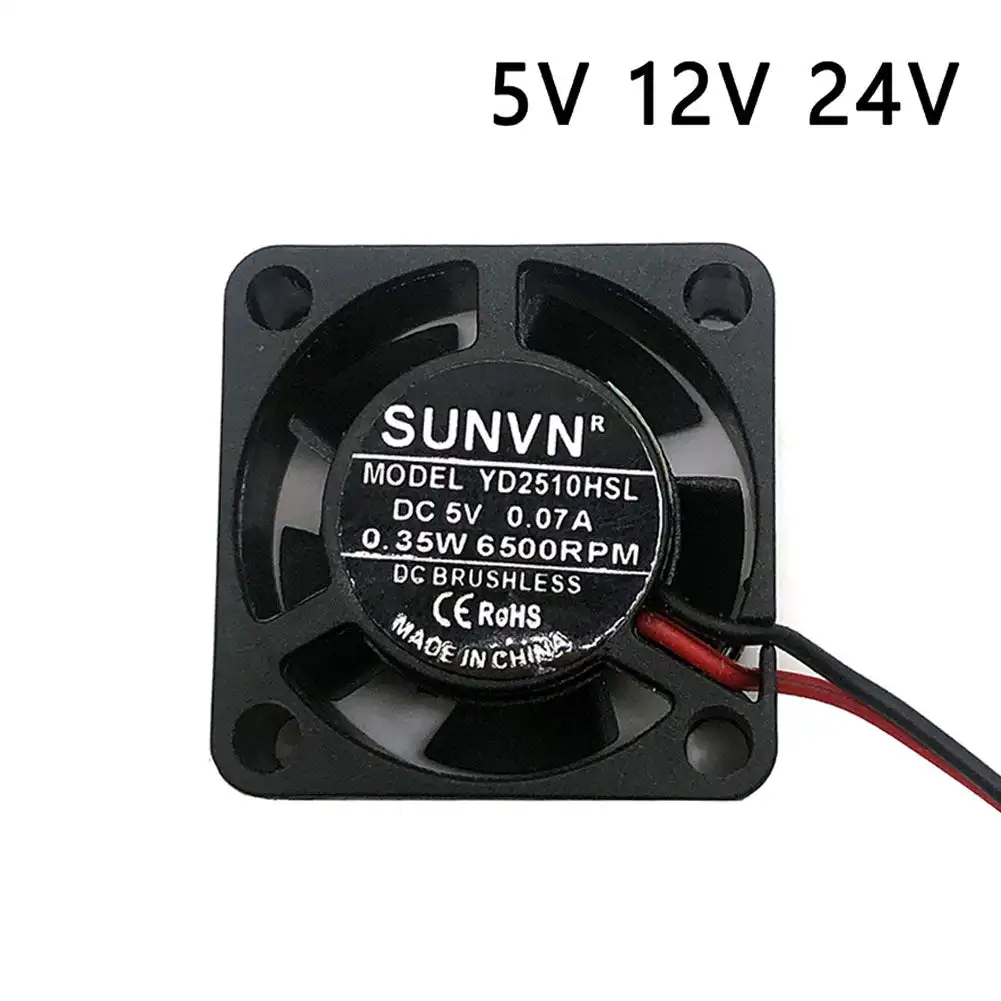 High-Performance 25mm Hydraulic Bearing Cooling Fan | 5V/12V/24V for GPU & M.2 SSD | 2-Pin & 3-Pin - Thumbnail 5