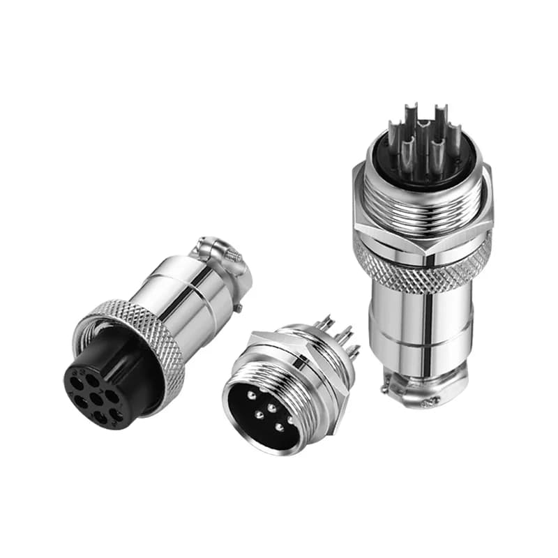 Aviation Connector Set | 5-Piece Panel Mount Kit | 2-7 Pin Male & Female Plugs - Thumbnail 5