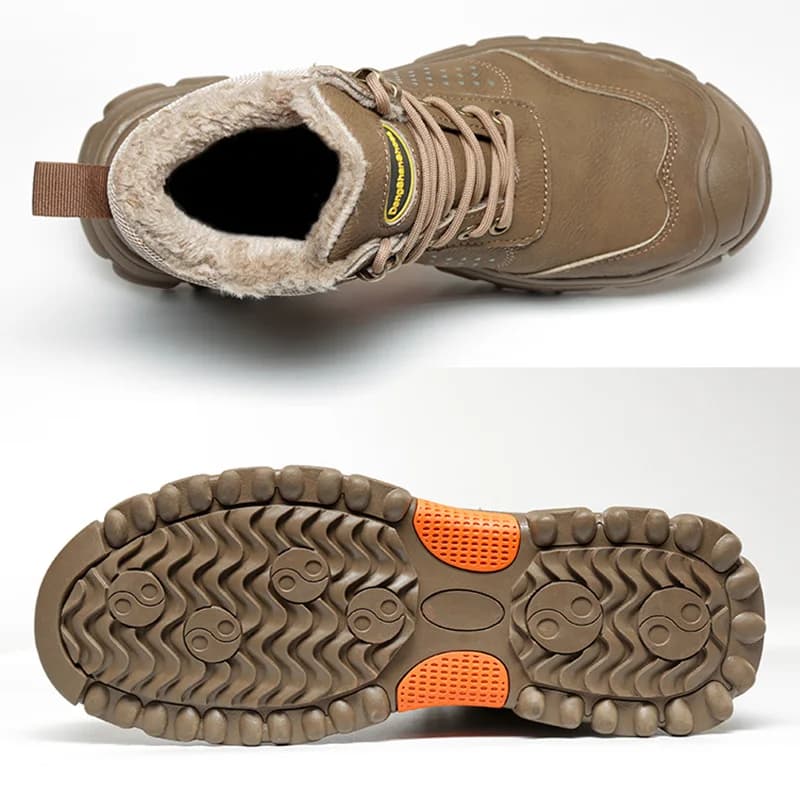 Steel Toe Work Boots | Thickened Wool & Non-Slip | Men's Snow & Security Shoes - Thumbnail 5