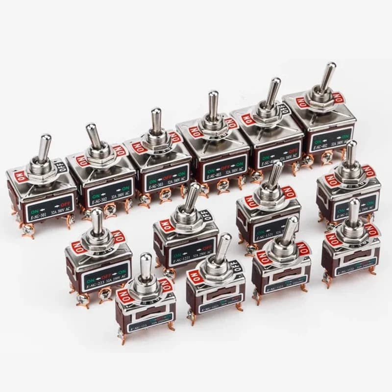 Heavy-Duty 32A Toggle Switch | Self-Locking Rocker | 250VAC High-Current Power Button - Thumbnail 3