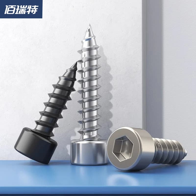 M5 M6 Hex Self-Tapping Screws | Black Zinc & 304 Stainless Steel | Heavy-Duty Wood & Metal Fasteners - Thumbnail 3