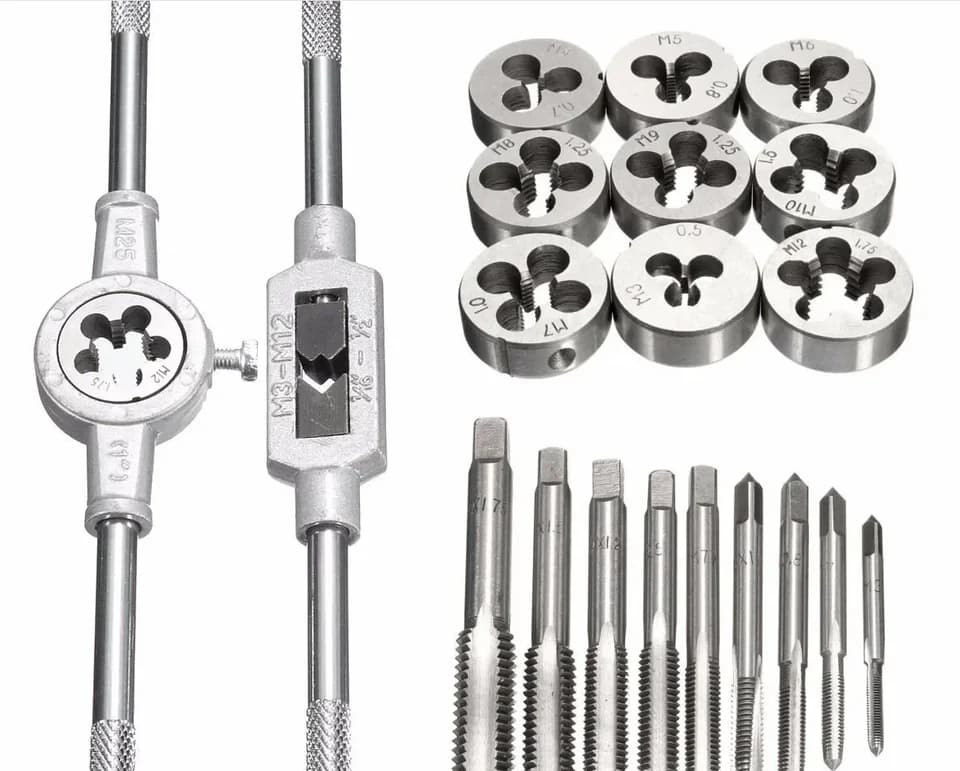 Tap and Die Set | 20-Piece Kit | M3-M12 Mechanical Threading - Thumbnail 5
