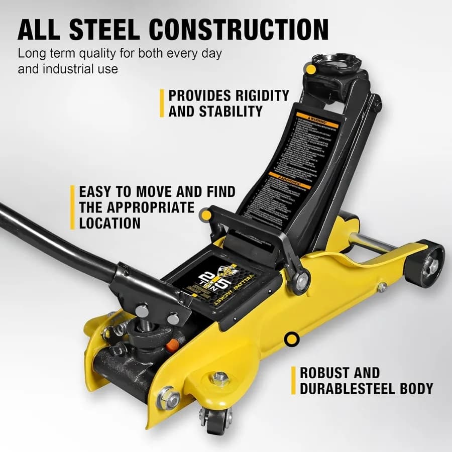 2.5 Ton Low-Profile Floor Jack | 5500 lb Capacity | Heavy-Duty Hydraulic Lift with Storage Case - Thumbnail 5