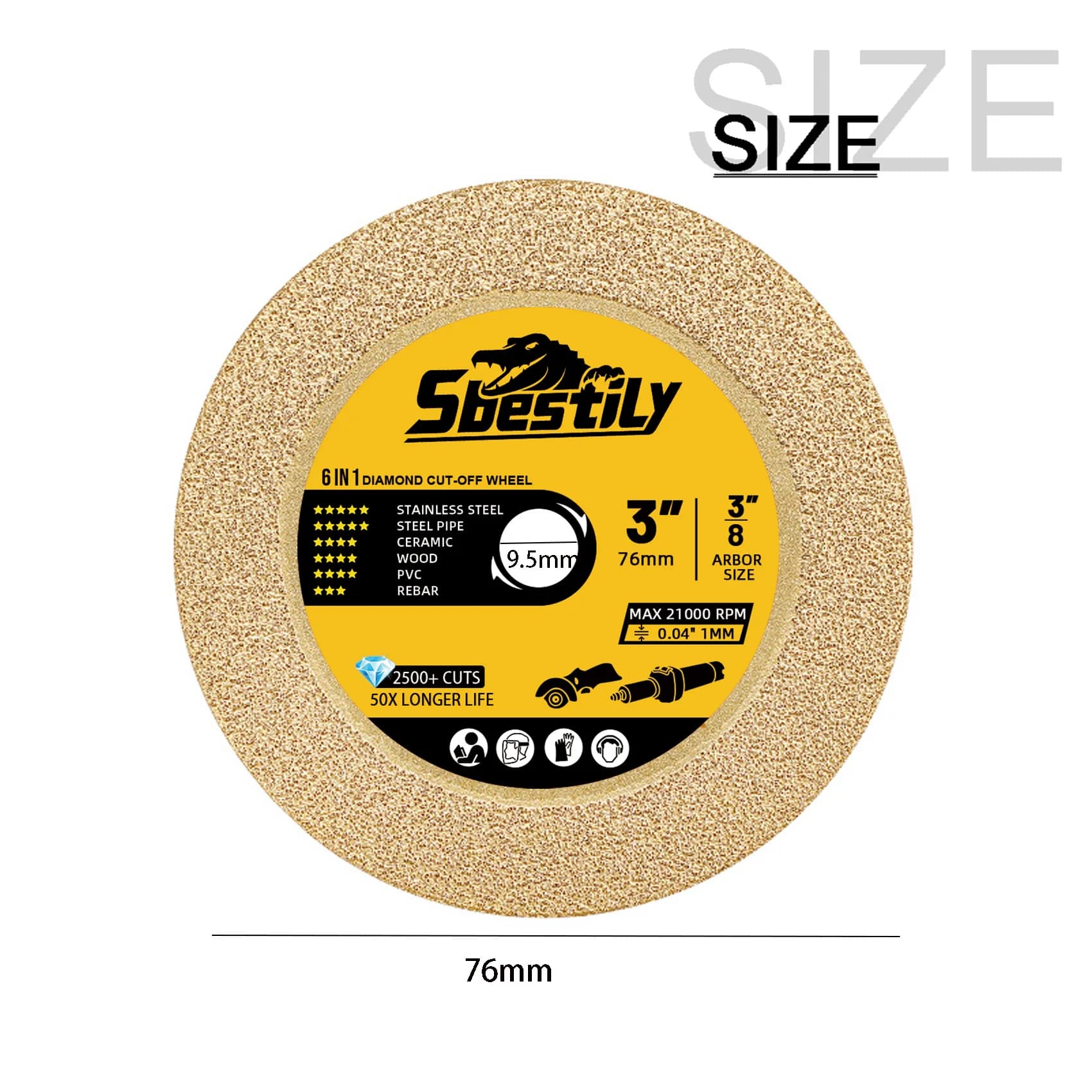 76mm Cutting Disc | High-Speed Metal Grinding Wheel | Durable Abrasive Tool - Thumbnail 2