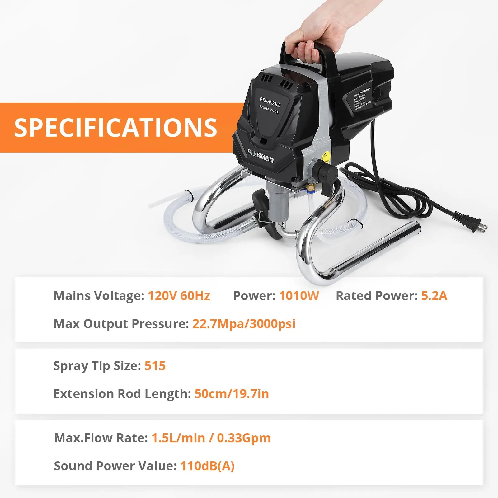 HVLP Paint Sprayer for Home Projects | High Efficiency Airless System | Interior & Exterior Use - Thumbnail 2