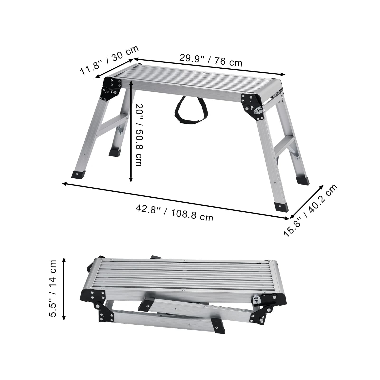 Work Platform Ladder | 330 lbs Heavy Duty | Aluminum Drywall Stool with Non-Slip Feet - Thumbnail 6