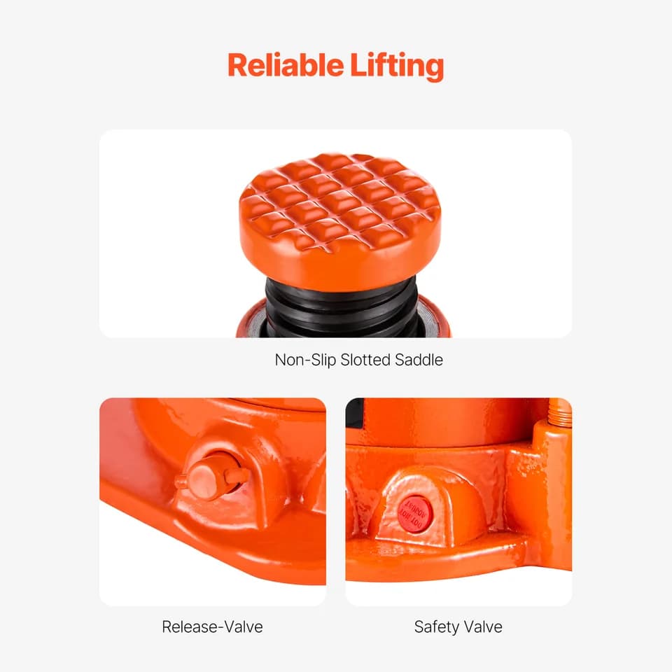 50-Ton Pallet Truck Jack | Welded Hydraulic Bottle Jack | Long Handle - Thumbnail 6