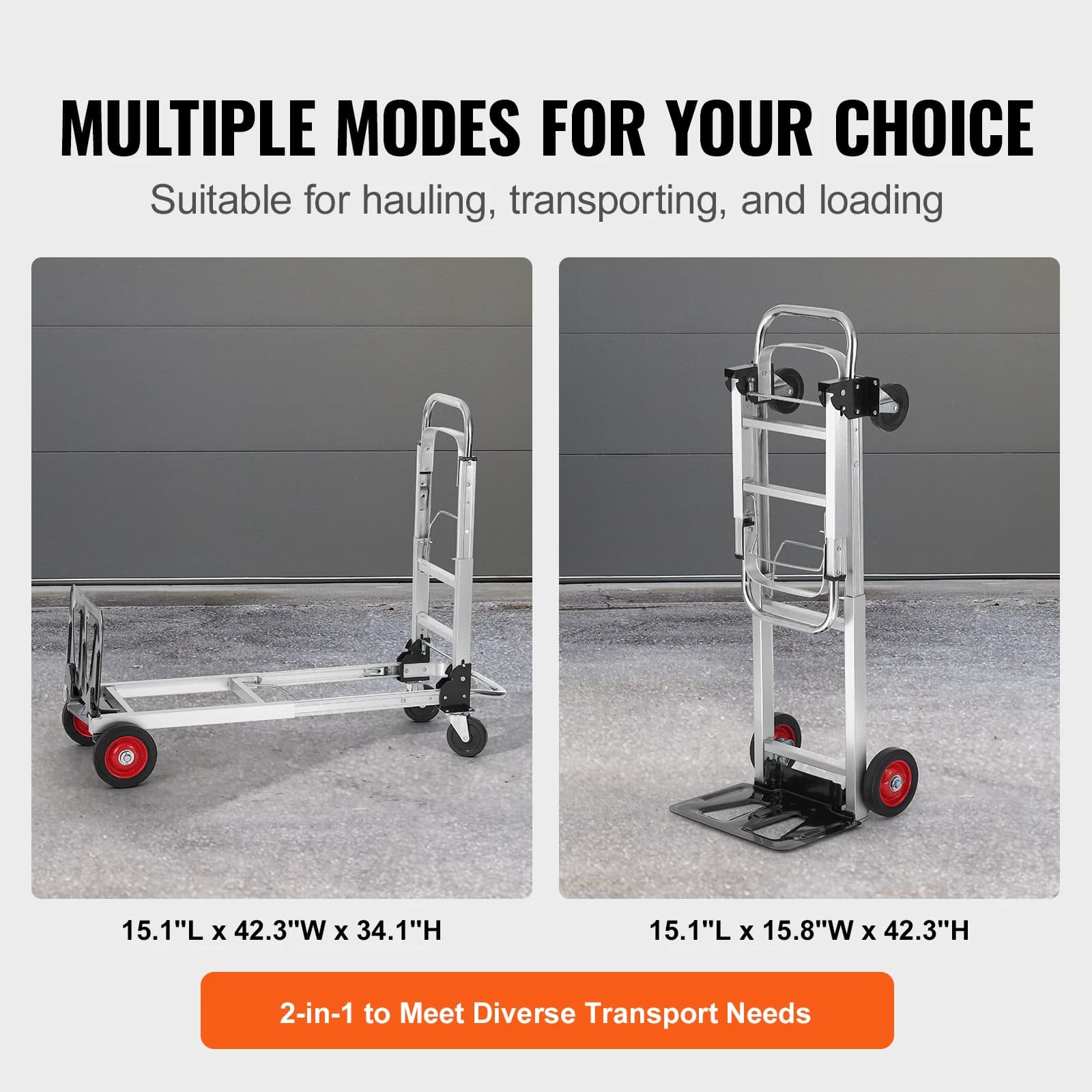 SucceBuy 400lbs Folding Hand Truck Lightweight Dolly with Wheels Foldable Luggage Utility Cart for Transport Moving in Warehouse - Thumbnail 4