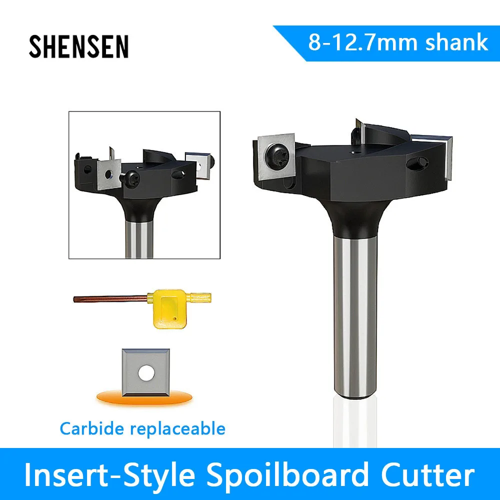 Surfacing Router Bit | 12.7mm Spoilboard Planer | Insert-Style Face Milling Cutter for Wood - Thumbnail 2