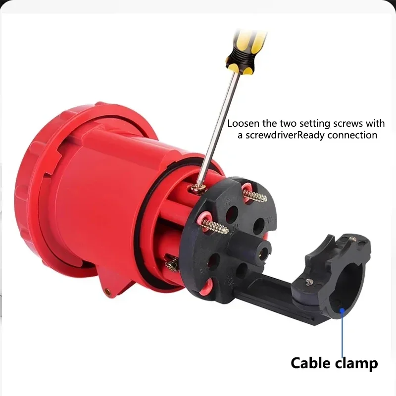 Heavy-Duty IP67 Industrial Plug & Socket Set | 16-32A 3P/4P/5Pin Connector | Wall Mount Electrical - Thumbnail 6