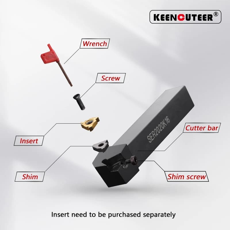 External Thread Turning Tool Holder | CNC Lathe Cutter Bar | SER Series - Thumbnail 4