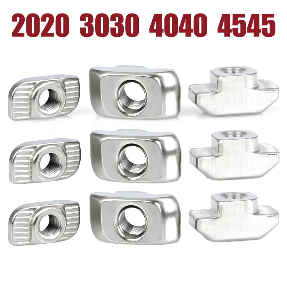 Plated T-Nuts | Aluminum Extrusion Profile Connectors | Hammer Head Slot Fasteners - Thumbnail 4