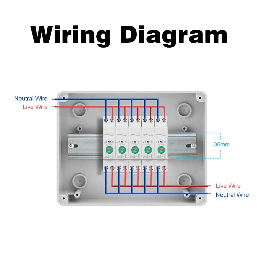 Circuit Breaker with Energy Monitoring | 1-63A DIN Rail Switch | WiFi/Zigbee for Home Automation - Thumbnail 6
