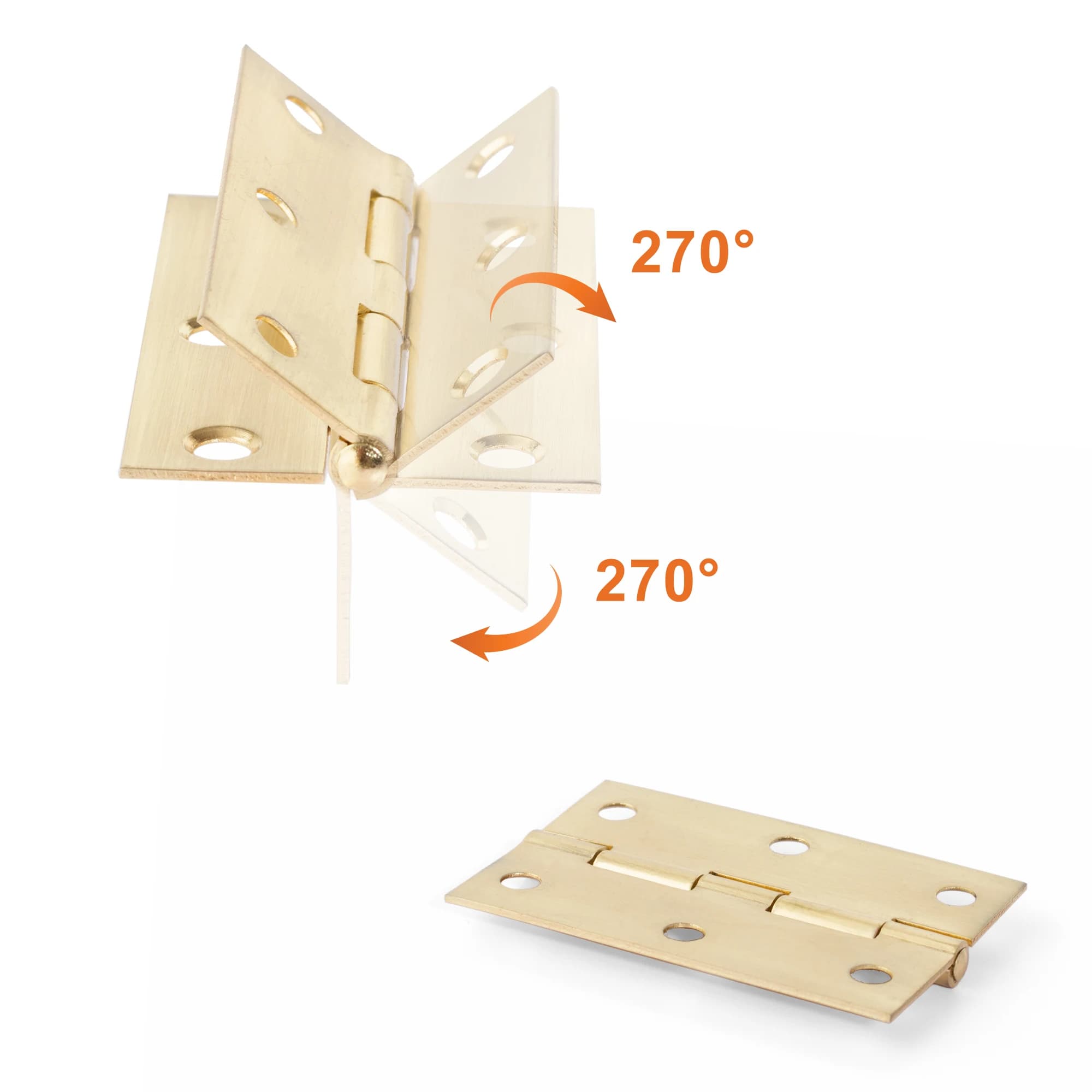 270 Degree Folding Cabinet Door Hinges | 2pcs Stainless Steel Black Finish | Kitchen Cupboard Hardware - Thumbnail 2