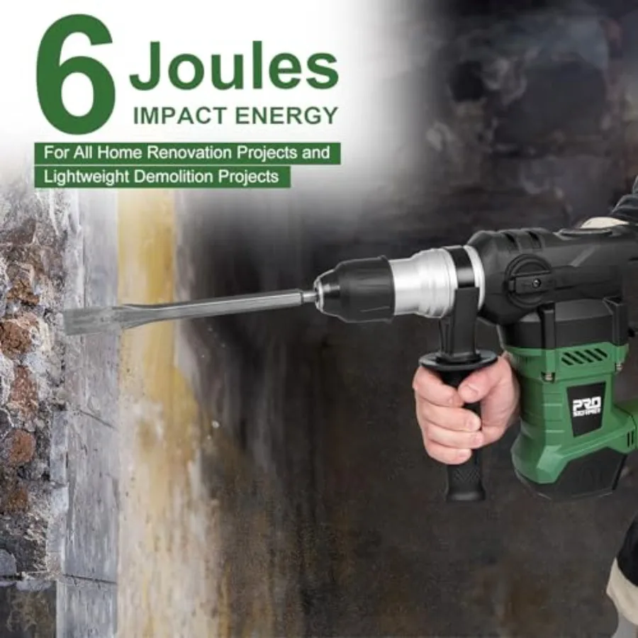 Rotary Hammer Drill | 13 Amp Motor | 4-Function SDS-Plus for Concrete, Steel & Wood - Thumbnail 3