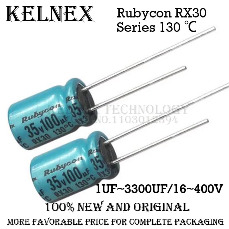 RX30 Series High-Temp Electrolytic Capacitors | 130°C Rated | 16V-400V, 10µF-470µF - Thumbnail 2