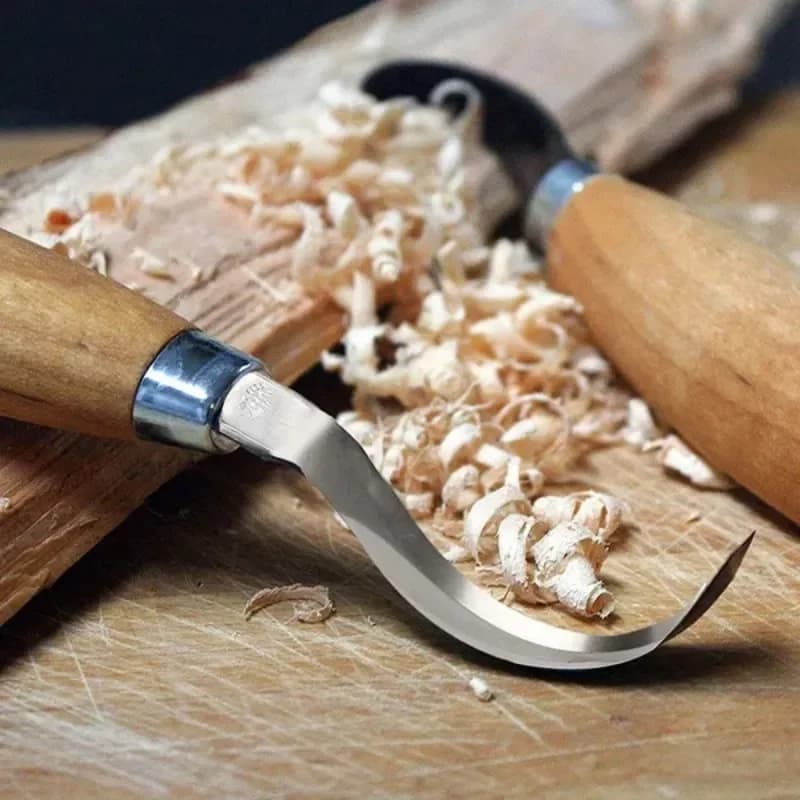 Wood Carving Chisel Set | Handcrafted Spoon Carving Tools | Premium Woodworking Knife - Thumbnail 5