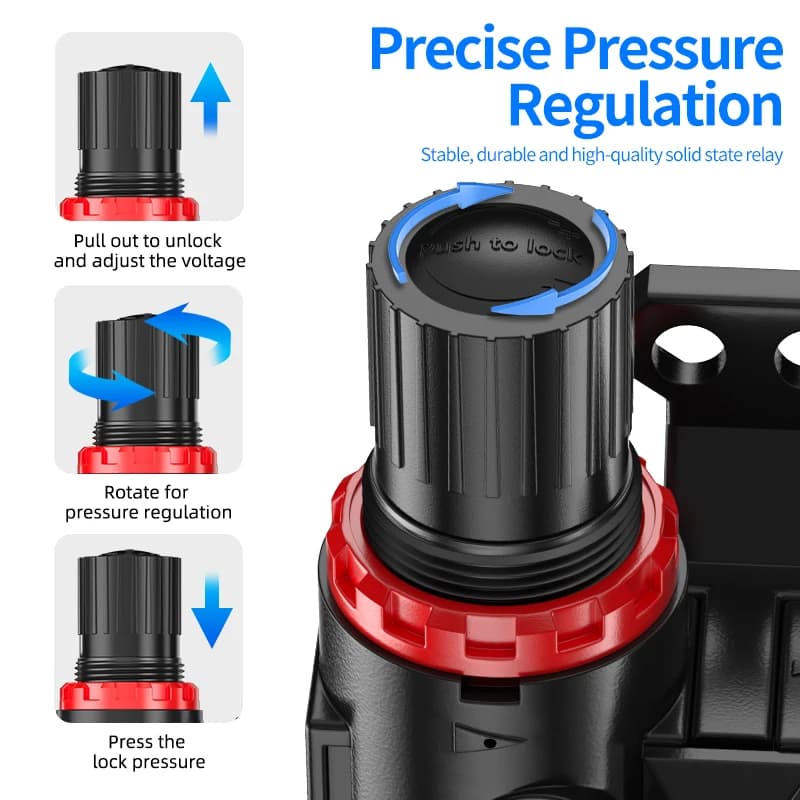 Air Compressor Filter & Regulator Kit | G1/4 Port | Moisture & Pressure Control - Thumbnail 4