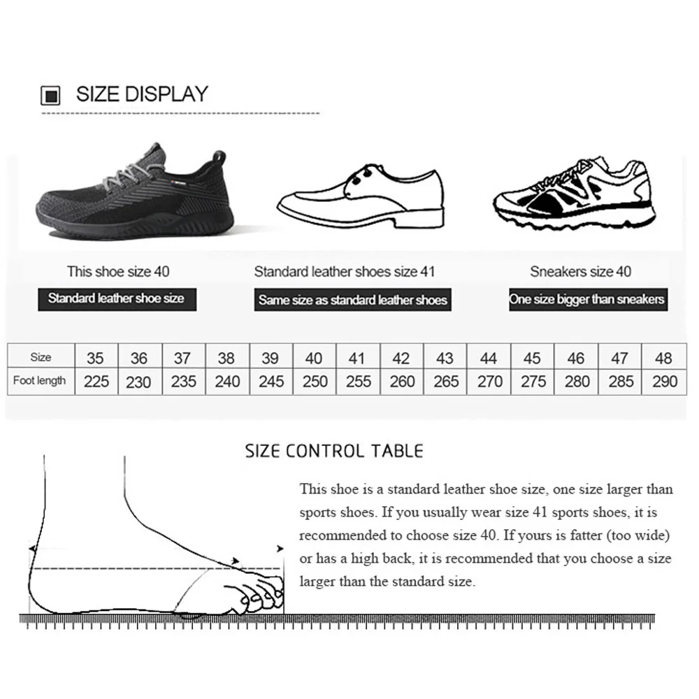 Men's Breathable Work Boots | Steel Toe Puncture-Proof Safety Shoes | Light Comfortable Sneakers - Thumbnail 5