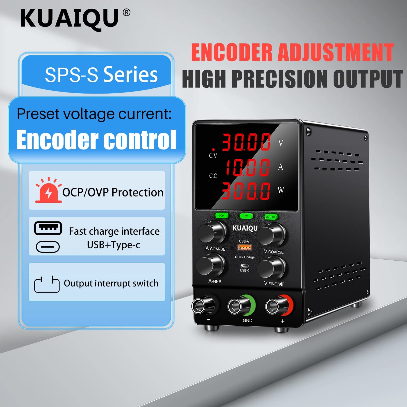 Lab Power Supply | 30V 10A Precision DC Source with OCP/OVP | For Electronics Testing & Repair - Thumbnail 2