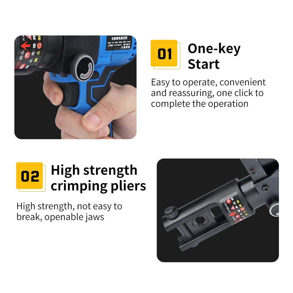 Terminal Crimping Tool | SL240 Hydraulic Wire Clamp | 10-240mm Brushless Motor - Thumbnail 5