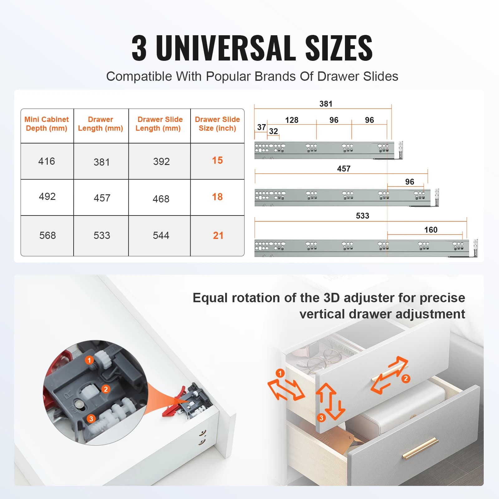 Soft-Close Drawer Slides | Full-Extension Ball Bearing Slides | Heavy-Duty Steel Glides - Thumbnail 4