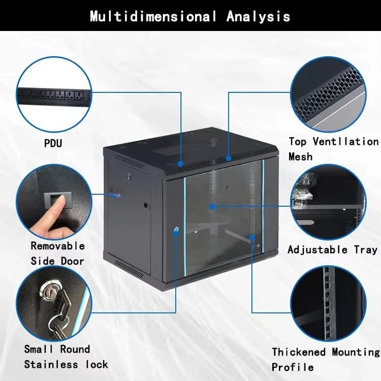 19-Inch Server Rack Cabinet | 2U to 18U Wall Mount | DDF Network & Data Center Solution - Thumbnail 2
