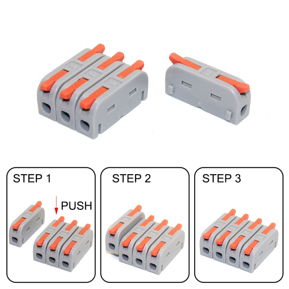 Push-In Terminal Blocks | 10-Pack Compact Electrical Connectors | Fast-Wiring Solution - Thumbnail 5