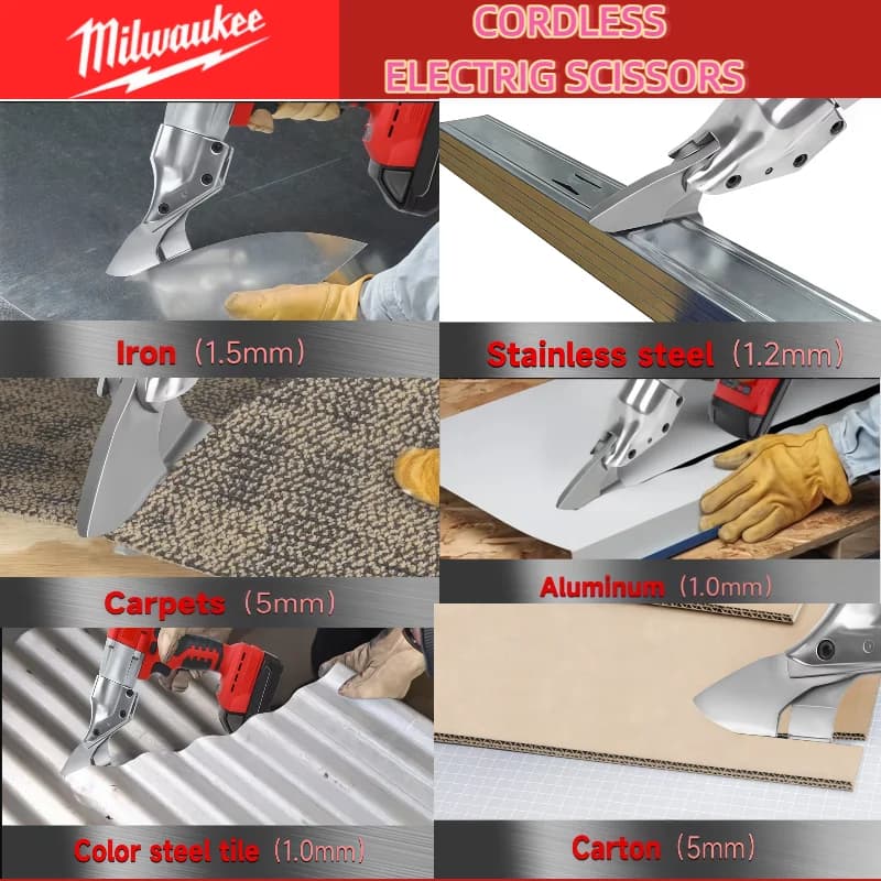 Milwaukee Cordless Metal Shear | 400W Brushless Motor | 2-Speed Variable Cutting with LED Light - Thumbnail 3