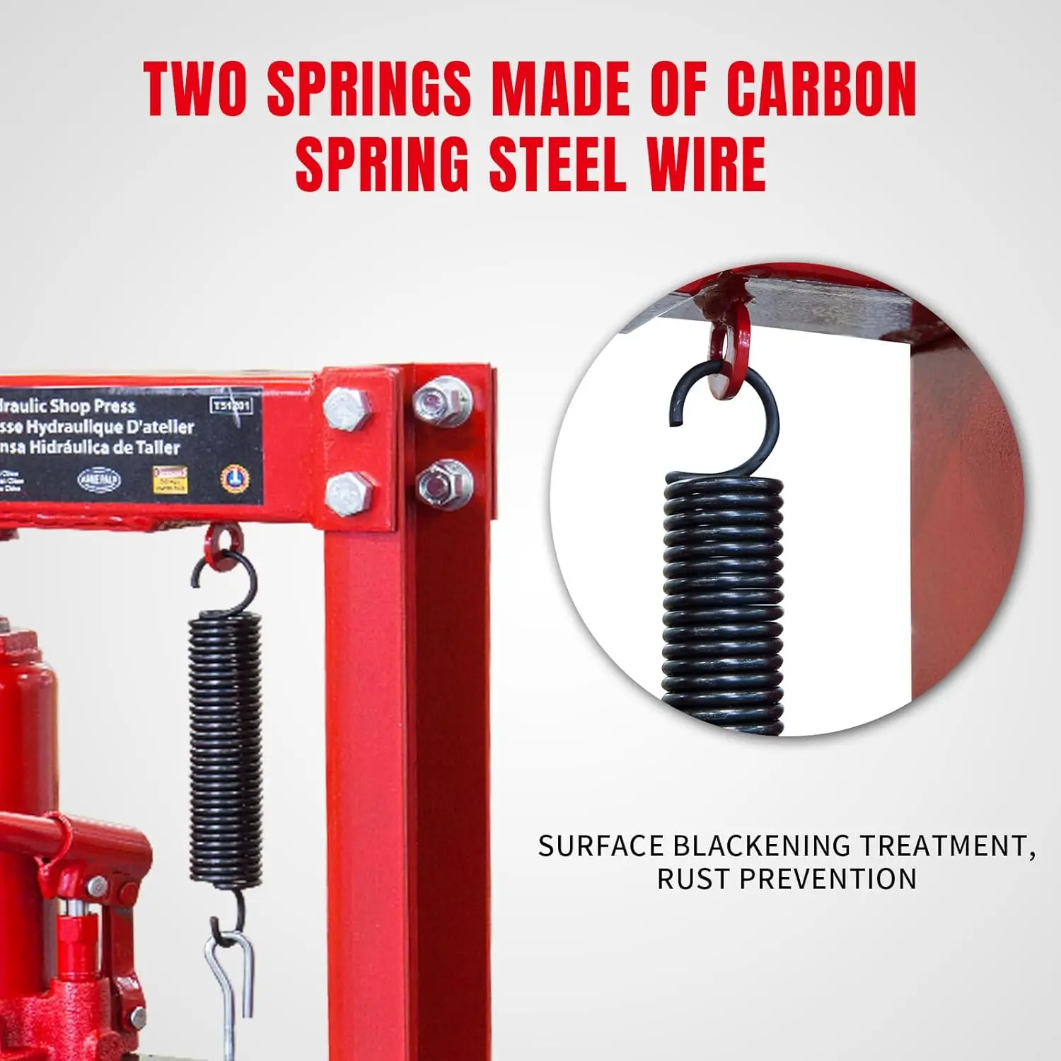 12-Ton H-Frame Hydraulic Shop Press | Heavy-Duty Stamping & Bending for Garage - Thumbnail 4