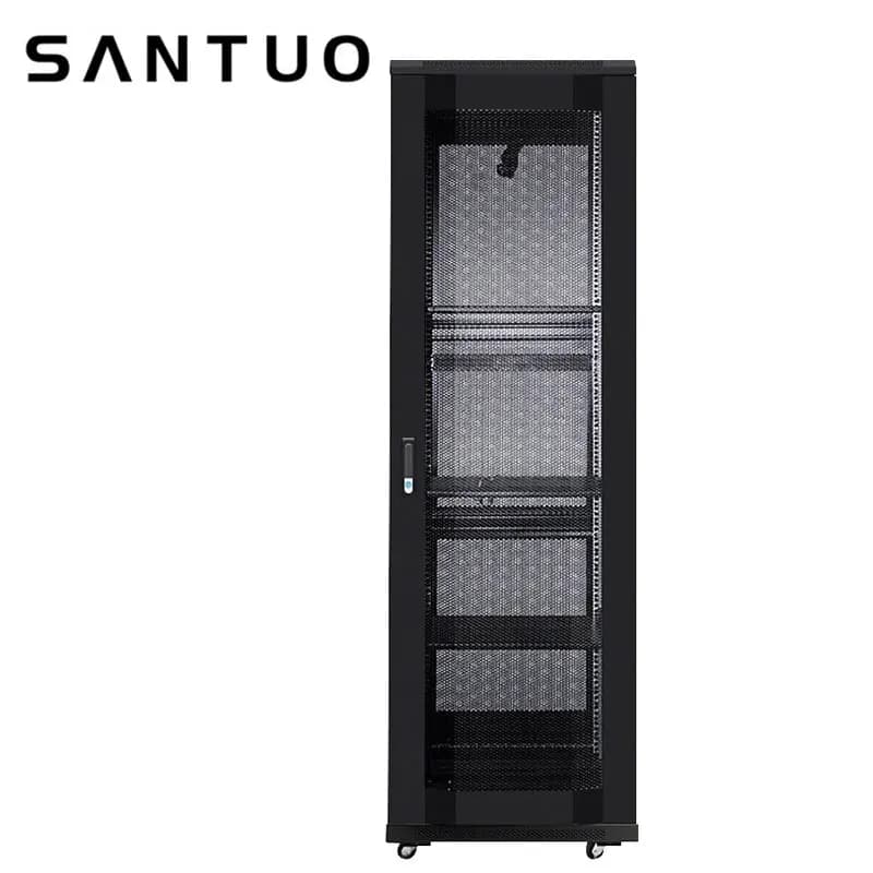 32U Server Rack Cabinet | 19-Inch Network Data Center Enclosure | Heavy-Duty Steel Frame - Thumbnail 2