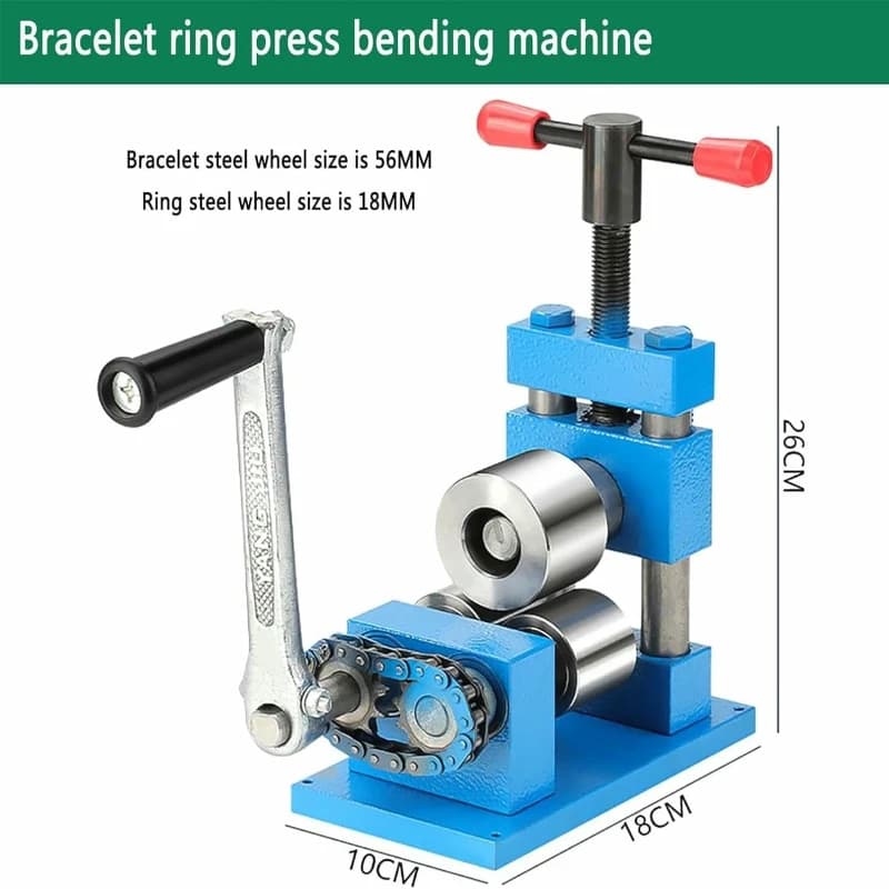 Jewelry Rolling Mill | 56mm & 18mm Rollers | Manual Ring Bender for Metalworking & Repair - Thumbnail 3