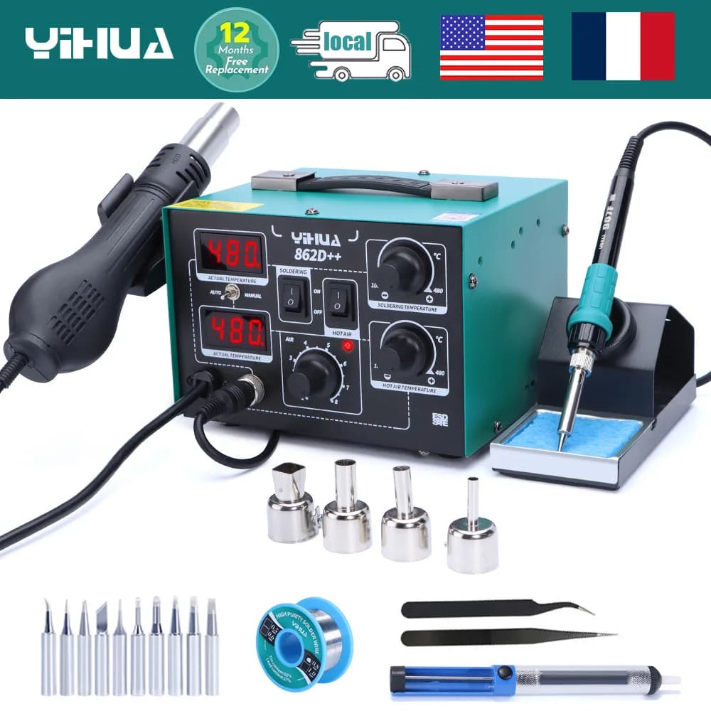 Soldering & Rework Station | Fast-Heating 100-480°C | BGA & SMD Precision Kit - Thumbnail 2
