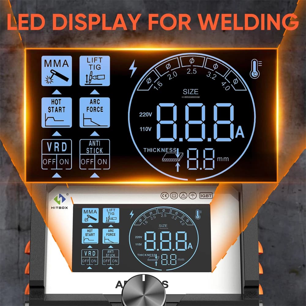 200A Inverter Welder | 220V Portable MMA/TIG Machine | Digital LED Display - Thumbnail 2