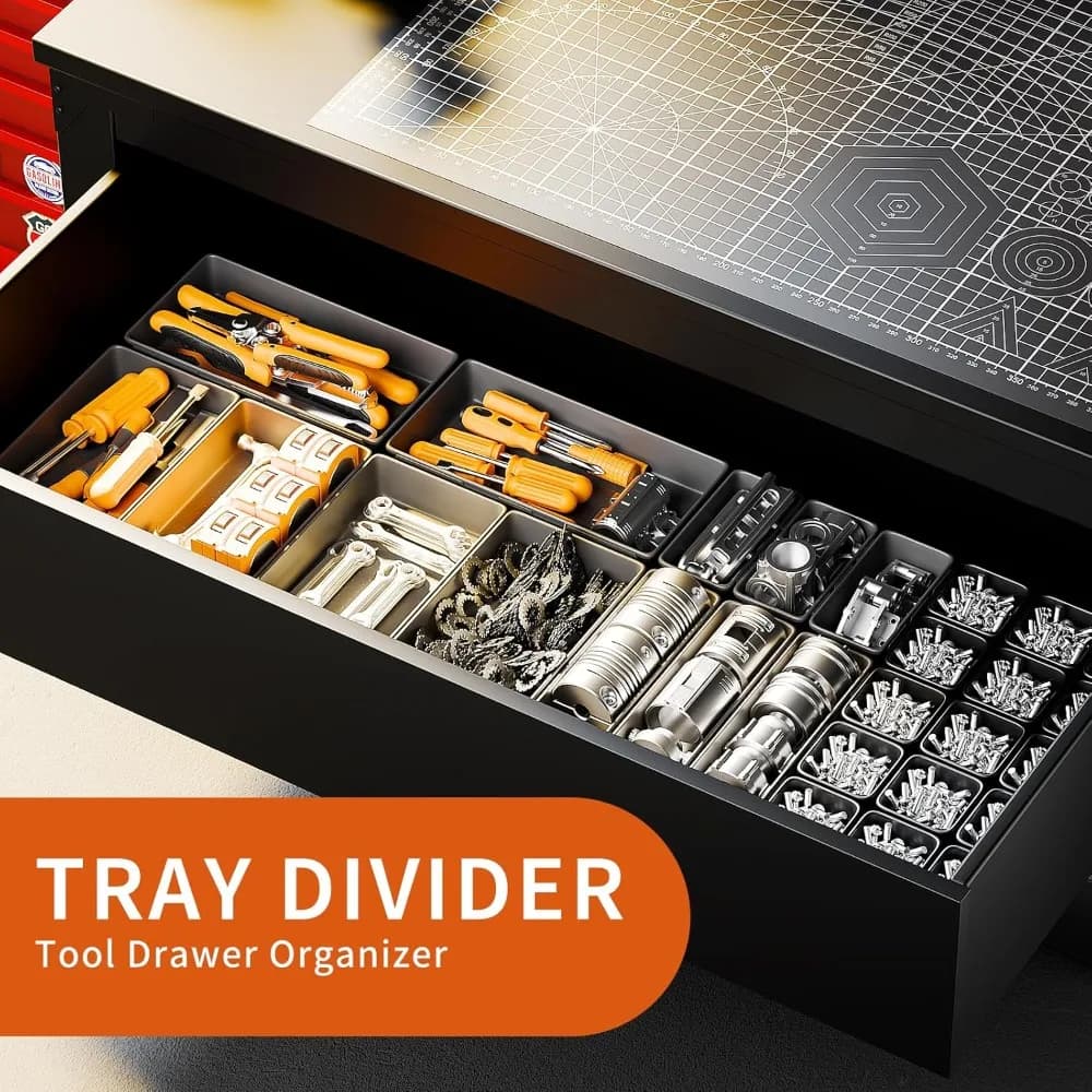 Toolbox Tray Organizers | Shallow Drawer Dividers | Customizable Tool Storage Bins - Thumbnail 4