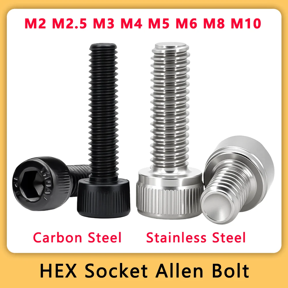 304 Stainless Steel Hex Socket Cap Screws | M2-M10 DIN912 Grade 12.9 A2 Bolts | Professional Allen Bolt Kit - Thumbnail 2