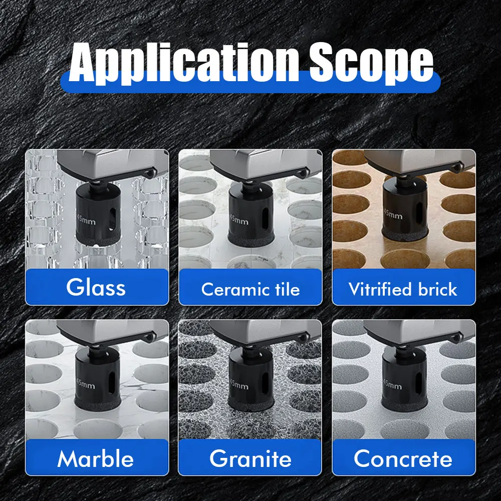 Diamond Drill Bit for Porcelain & Granite | M10 Core Hole Saw | Dry Cutting for Tile & Glass - Thumbnail 6
