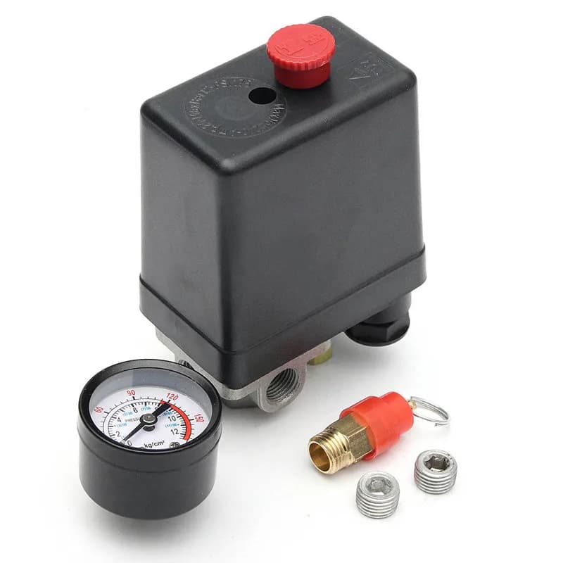 Air Compressor Pressure Switch & Manifold | 4-Port 175 PSI Regulator with Safety Valve - Thumbnail 5