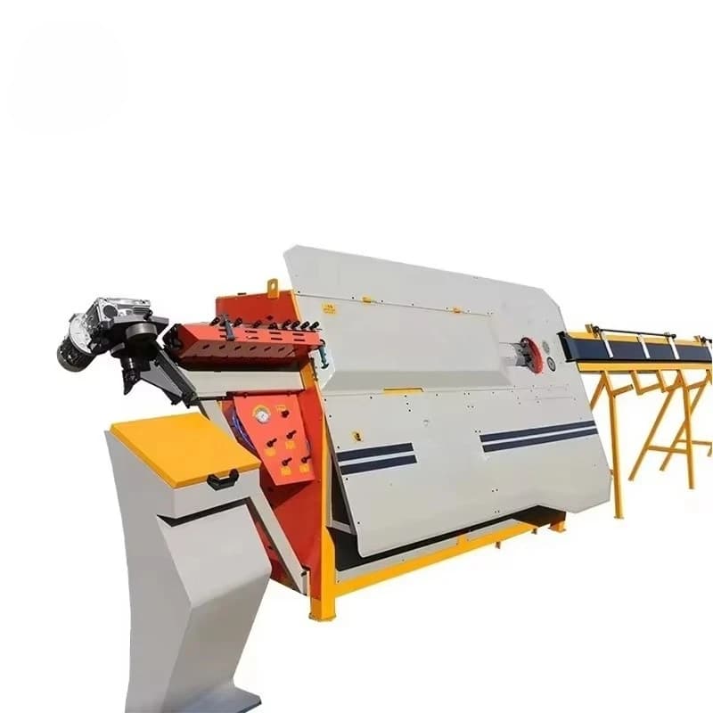 Professional-grade CNC steel bar bender and rebar cutting machine for automated stirrup and rebar fabrication in industrial settings.