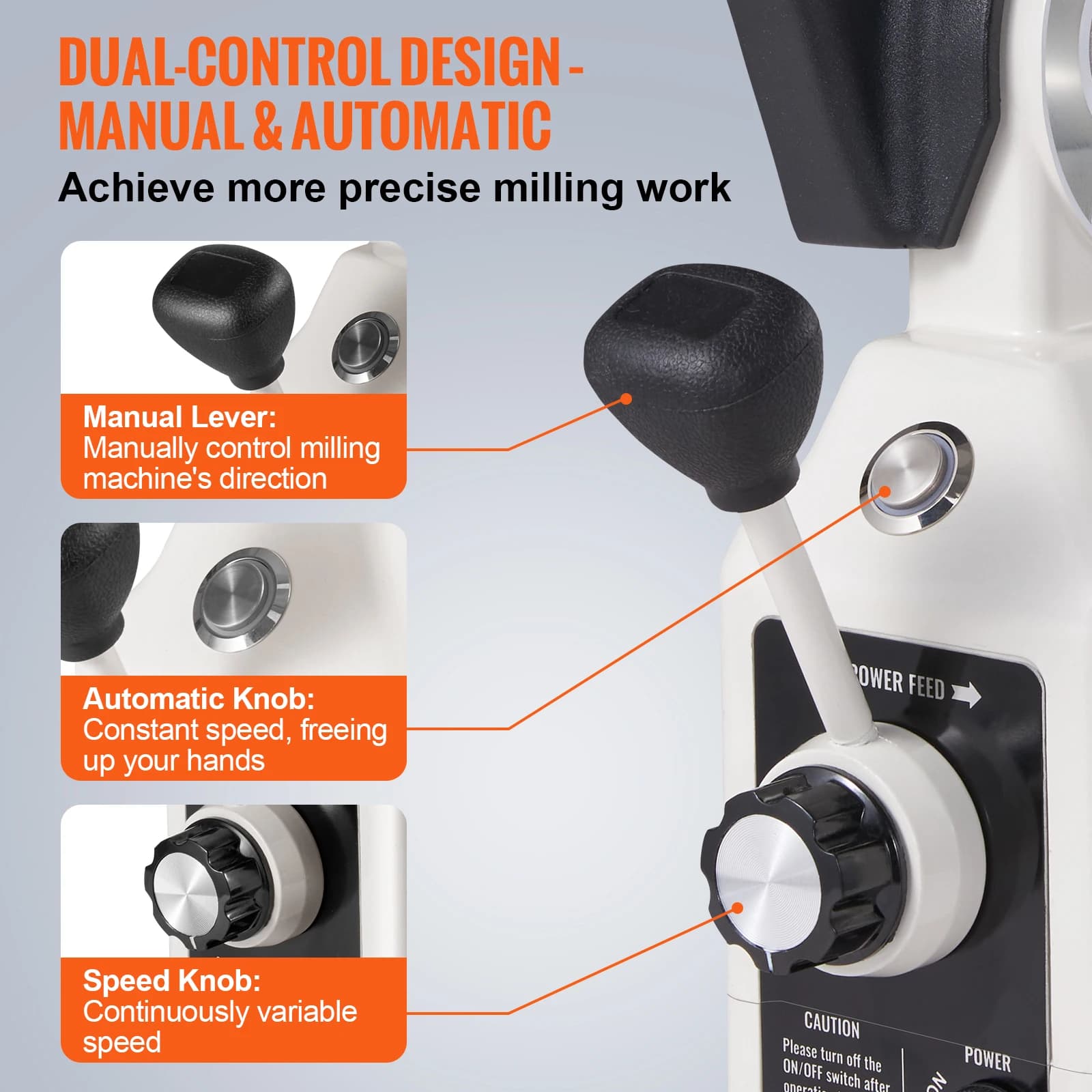 X-Axis Power Feed for Bridgeport Mills | 0-200 RPM | 150 lb-ft Torque | Low-Noise Precision Bearing - Thumbnail 5